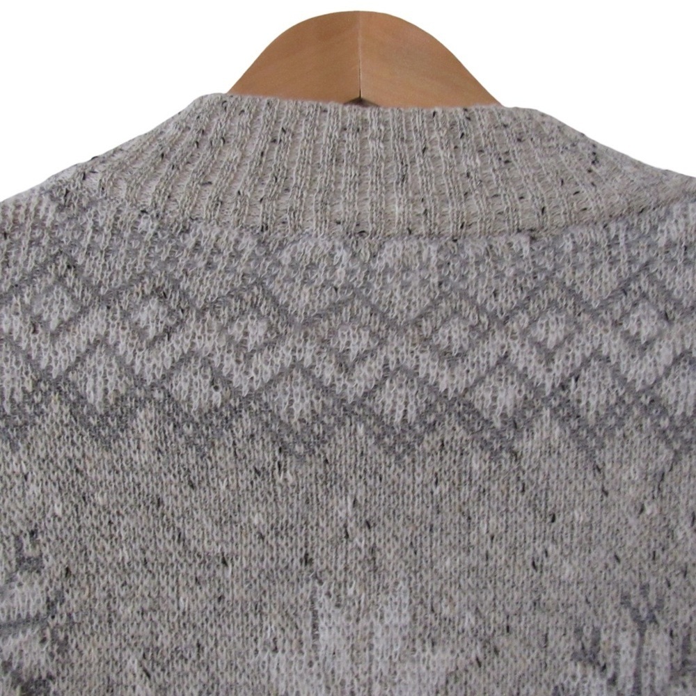 Bogner Vintage Cardigan Sweater Medium Snowflake Dogs Sled Wool Fair Isle Chunky - Picture 6 of 12